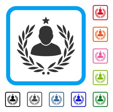 Adam zafer Laurel amblemi simgesi çerçeveli