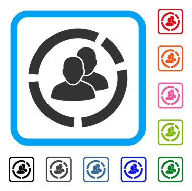 İnsanlar diyagram simgesi çerçeveli