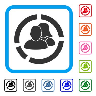 İnsanlar diyagram simgesi çerçeveli