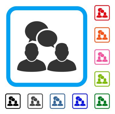 İnsanlar iletişim simgesi çerçeveli