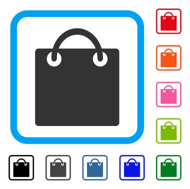 Alışveriş çantası simgesini çerçeveli