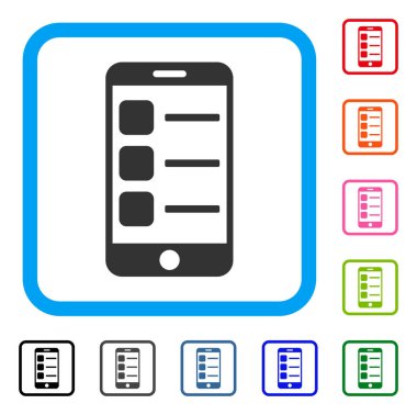 Akıllı telefon listesi simgesini çerçeveli