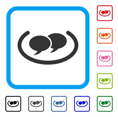 Sosyal ağlar simgesi çerçeveli