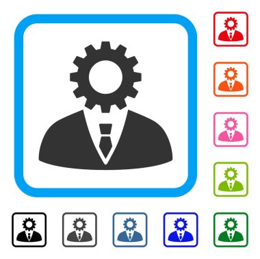 Ruhsuz resmi bürokrat simgesi çerçeveli