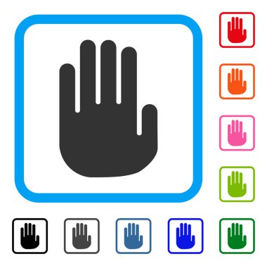 Stop el simgesi çerçeveli