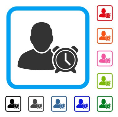 Kullanıcı çalar saat simgesi çerçeveli