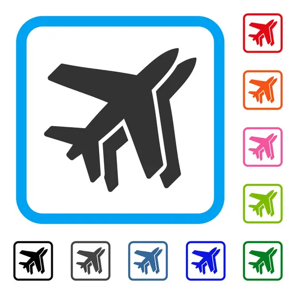 Luchtvaartmaatschappijen ingelijst pictogram — Stockvector