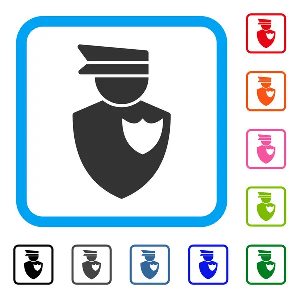 Politieagent ingelijst pictogram — Stockvector