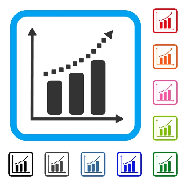 Tendência positiva Ícone emoldurado —  Vetores de Stock