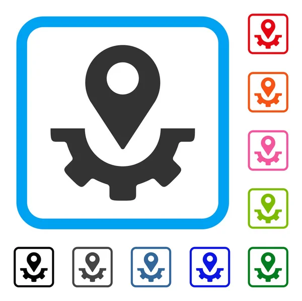 Service Map Marker gerahmtes Symbol — Stockvektor