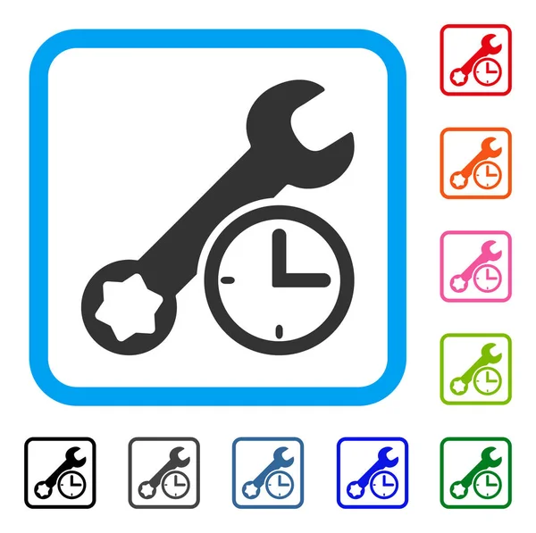 Service tijd ingelijst pictogram — Stockvector