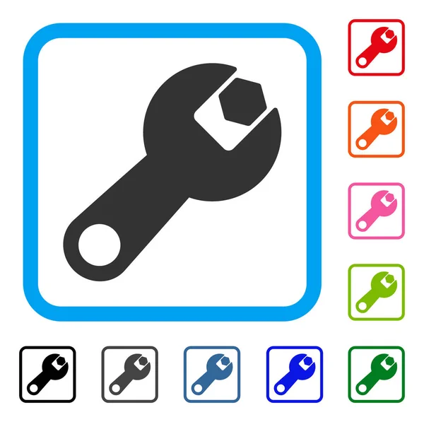 Wrench Framed Icon — Stock Vector