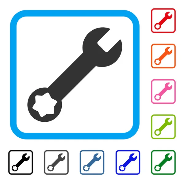 Wrench Framed Icon — Stock Vector