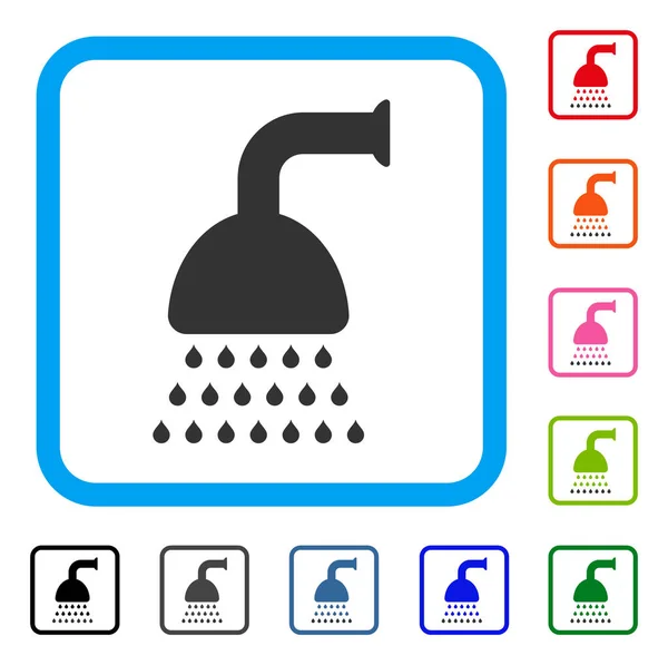 Icono de ducha enmarcado — Vector de stock