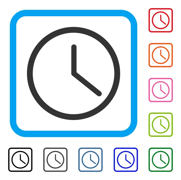 Clock Framed Icon — Stock Vector