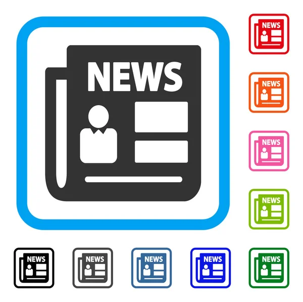 Noticias Icono enmarcado — Vector de stock