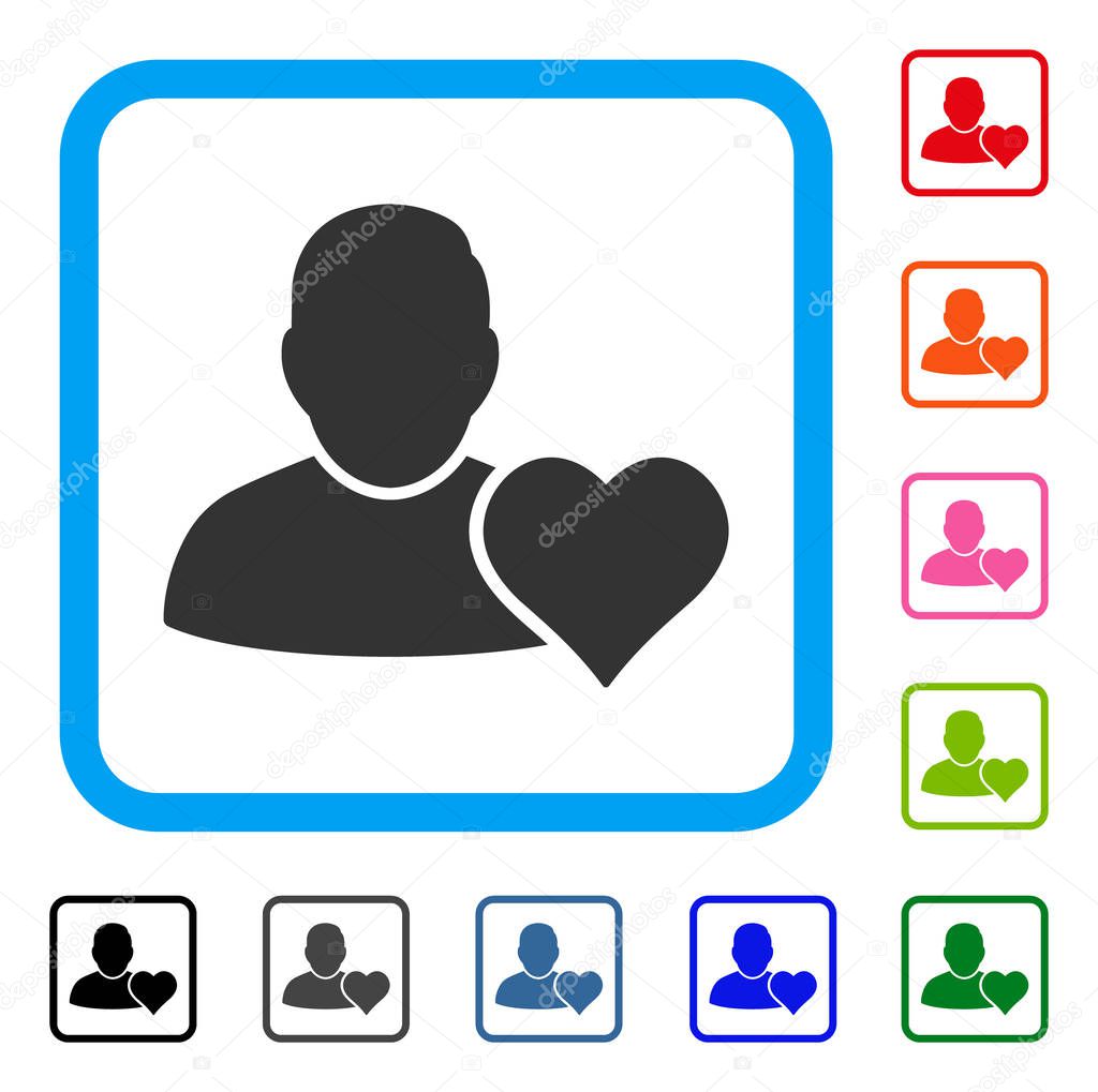 User Favourites Heart Framed Icon