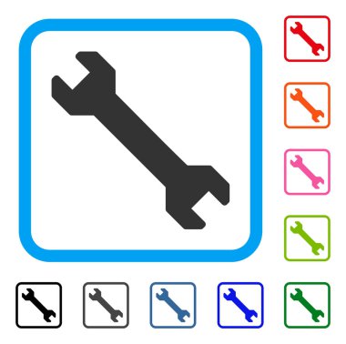 İngiliz anahtarı simgesini çerçeveli