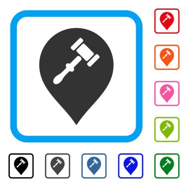 Açık artırma çekiç işareti simgesi çerçeveli