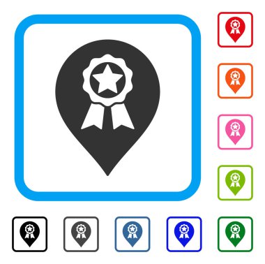 Ödülü mühür işareti simgesi çerçeveli