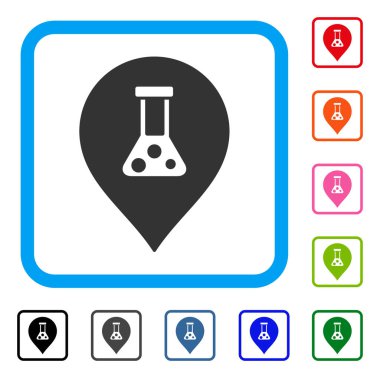 Kimyasal harita işareti simgesi çerçeveli