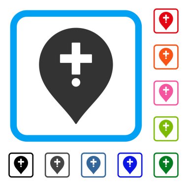 Eczane işareti simgesi çerçeveli