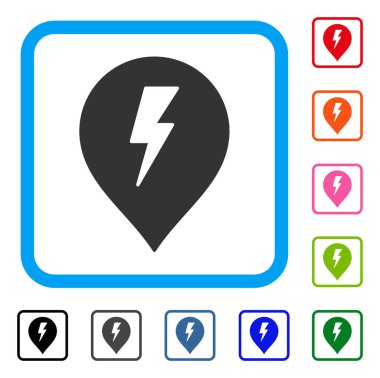 Elektrik çarpması işareti simgesi çerçeveli