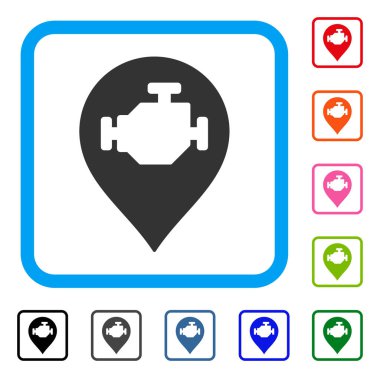 Motor işareti simgesi çerçeveli