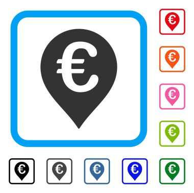 Avrupa harita işareti simgesi çerçeveli