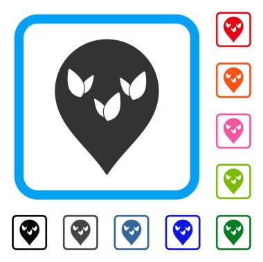 Flora alan işareti simgesi çerçeveli