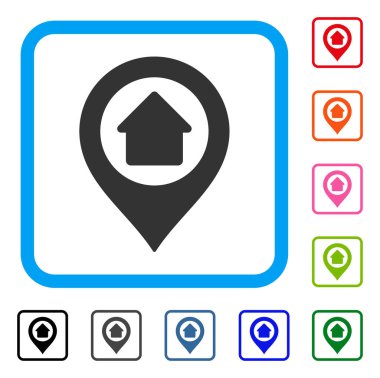 Ev işareti simgesi çerçeveli