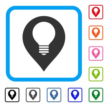 Lamba ampul işareti simgesi çerçeveli