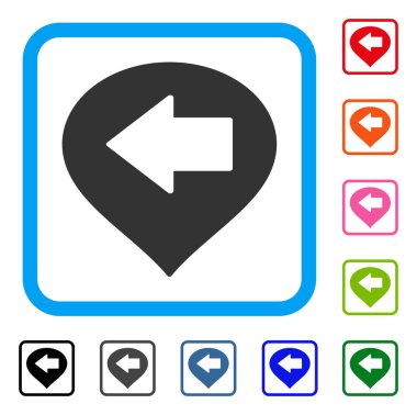 Sol ok işareti simgesi çerçeveli