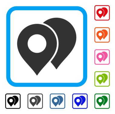 Harita işaretleri simgesi çerçeveli