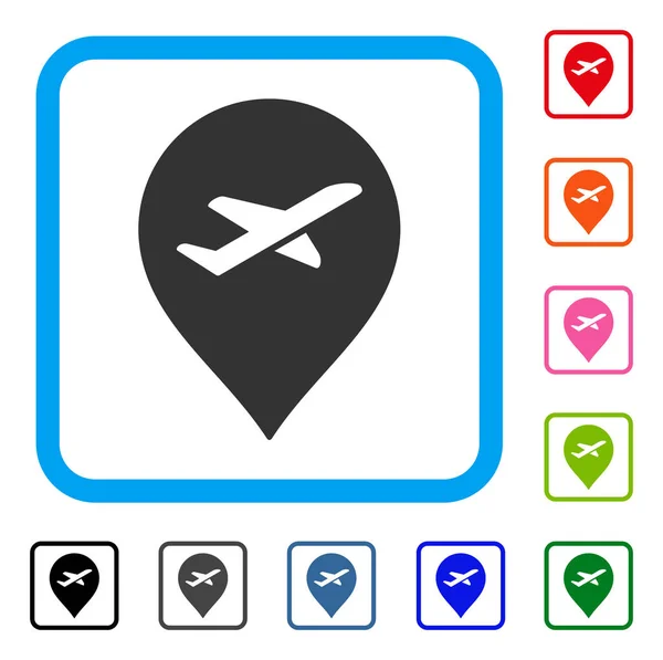 Luchthaven Marker ingelijst pictogram — Stockvector