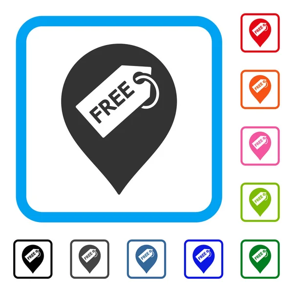 Tag marqueur gratuit encadré icône — Image vectorielle