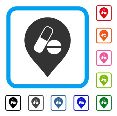 Eczane işareti simgesi çerçeveli