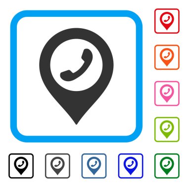 Telefon işareti simgesi çerçeveli