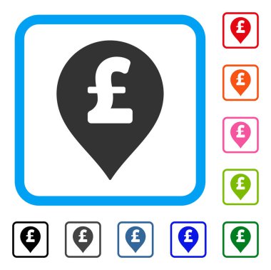 Sterlin işareti simgesi çerçeveli