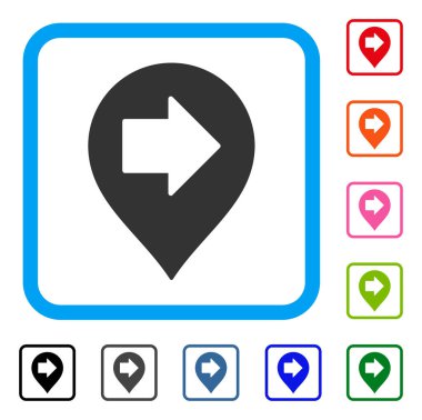 Sağ ok işareti simgesi çerçeveli