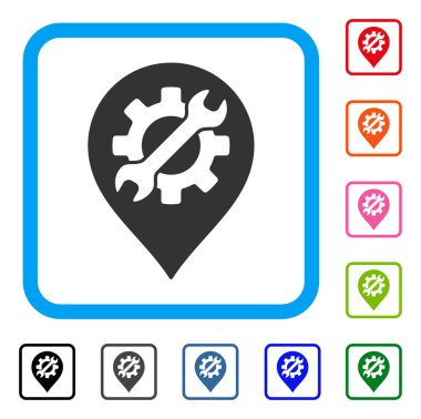 Hizmet aracı işaretçisi simgesi çerçeveli