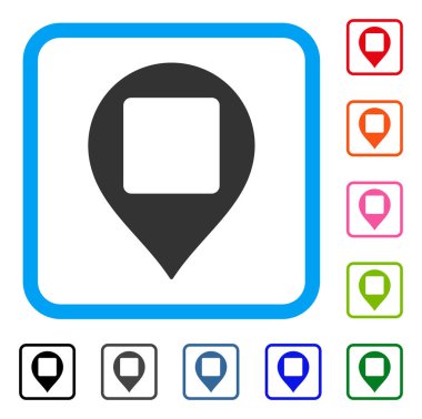 Kare Delikli harita işareti simgesi çerçeveli