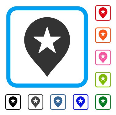 Yıldız favori işareti simgesi çerçeveli