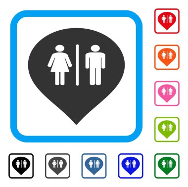 Tuvalet işareti simgesi çerçeveli