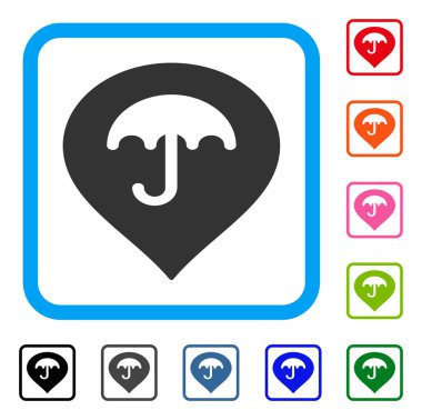 Şemsiye işareti simgesi çerçeveli