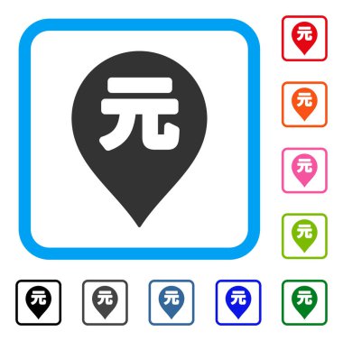 Yuan Renminbi işareti simgesi çerçeveli