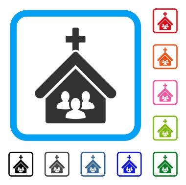 Kilise insanlar simgesi çerçeveli