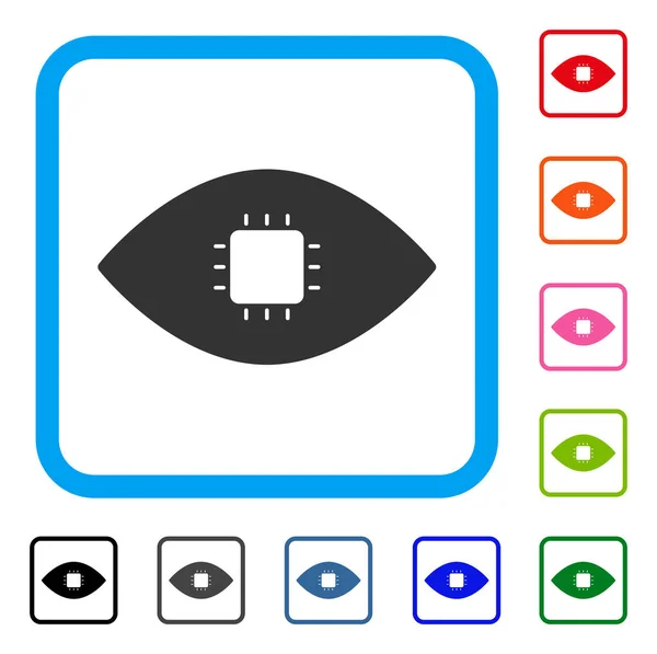 Chip Eye Retina moldado ícone —  Vetores de Stock