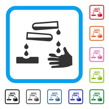 Aşındırıcı damla simgesi çerçeveli