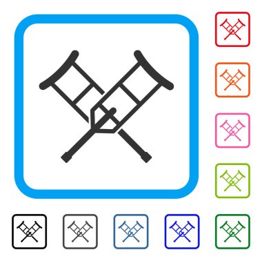 Koltuk değneği simgesi çerçeveli